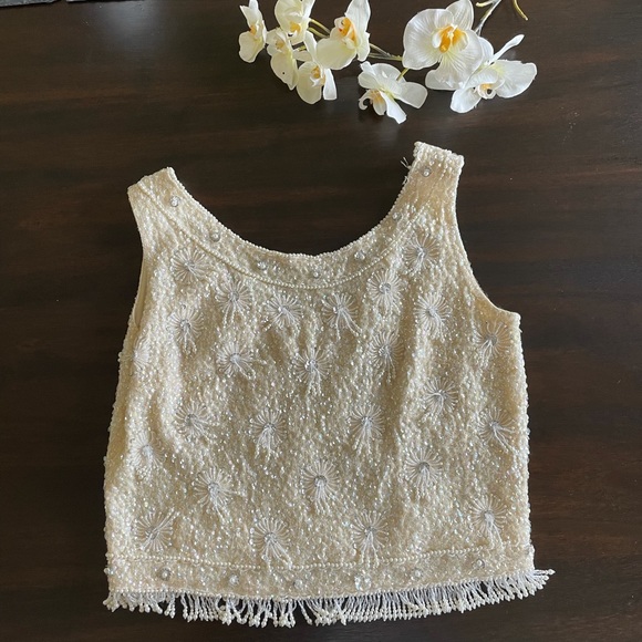 Ivory Beaded Blouse - Picture 2 of 5